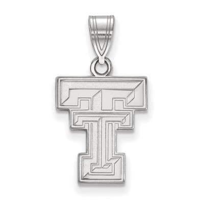 Black Bow Jewelry 14k White Gold Texas Tech Red Raiders NCAA Medium Pendant