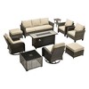 XIZZI Patio Furniture Sets Designed for Outdoor Relaxation, Comfy 3.5-Inch Cushions & 360° Swivel Action for Extra Comfort, 10 Pcs/Set, Beige - 2 of 4