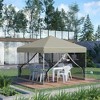 Resenkos Patio Garden Pergola, Pergola Canopy,10' x 10' Pop Up Canopy Tent, Tents for Parties with Wheeled Carry Bag, Beige - 2 of 4