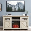 Gulches White TV Stand Entertainment Center Fits TVs up to 65 in with 18 Fireplace Insert 2 Doors 2 Adjustable Shelves 6 Cable Cutouts - 2 of 4