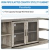 Farmhouse TV Stand for 65/75 inch TV, Entertainment Center with Storage Cabinet, Industrial TV Console Cabinet with Mesh Doors - 3 of 4