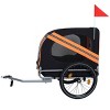 LAOTIES Large Folding Dog Bike Trailer,Pet Carrier with Steel Frame and All Terrain Wheels for Outdoor Use - 2 of 4