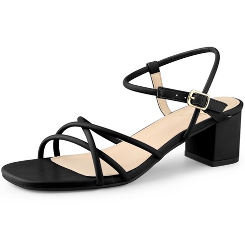 Black strappy hotsell heels target