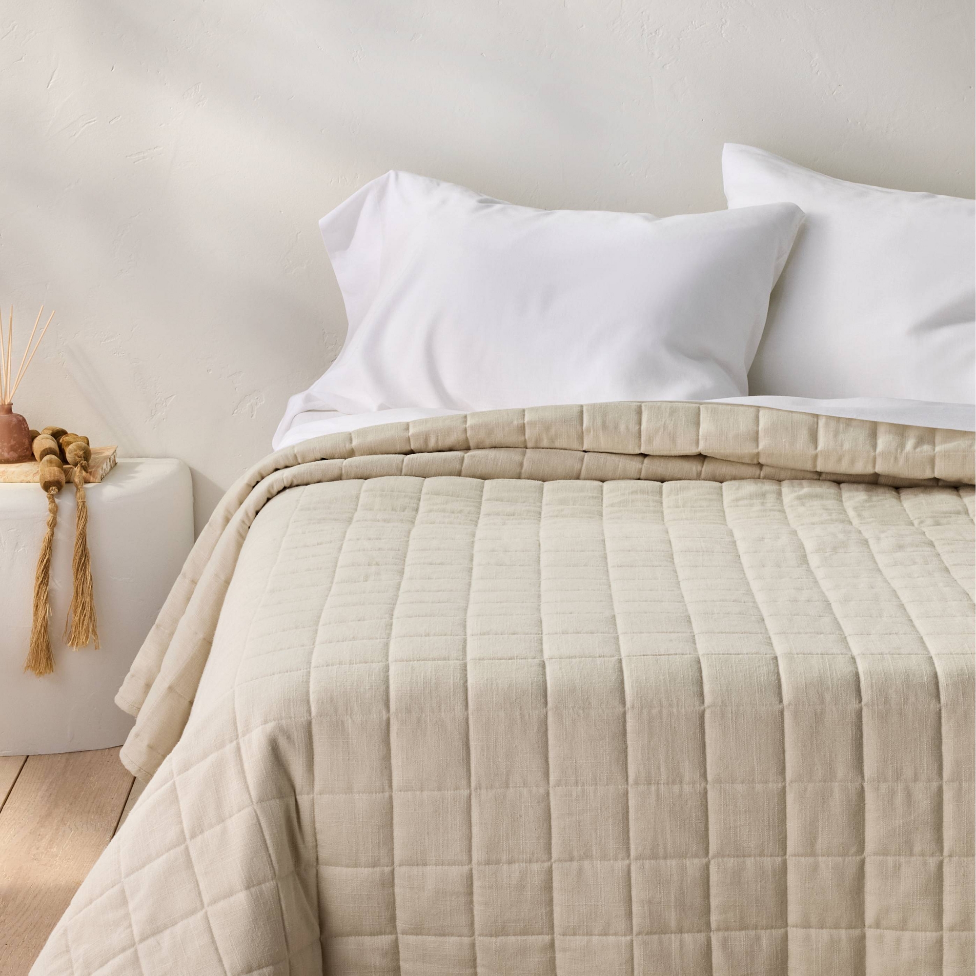Full/Queen, Natural - Heavyweight Linen Blend Quilt