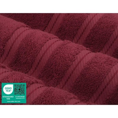 Luxury 4 Piece Burgundy Red Turkish Cotton Bath Towel Set