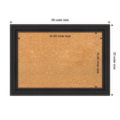 Shipwreck Black Narrow Framed Natural Cork Bulletin Board