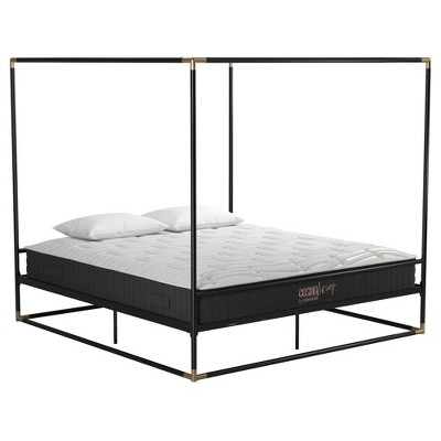 target black metal bed