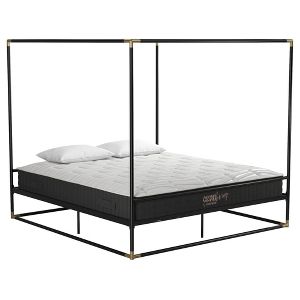 King Size Frame Celeste Canopy Metal Bed Black Gold Cosmoliving By Cosmopolitan Target