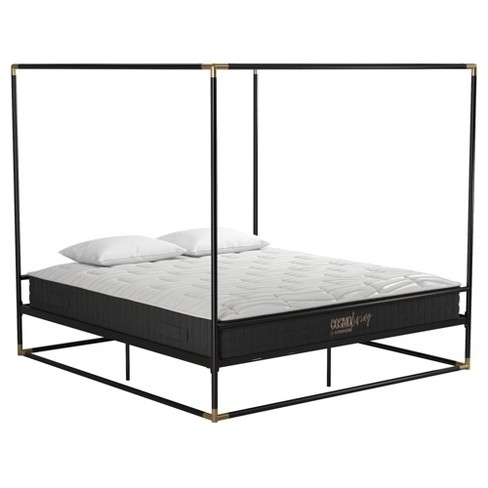 Wrought iron deals canopy bed king