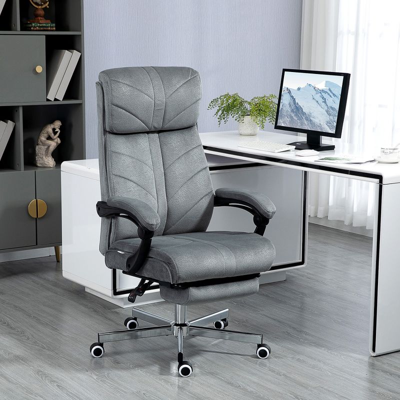 Vinsetto High-Back Ergonomic Office Chair with Footrest, Microfiber Computer Chair with Reclining Function and Armrest, Executive Office Chair, 3 of 7