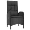 vidaXL Set of 2 Patio Chairs - Modern Outdoor Seating, Poly Rattan & Steel, Black, Curved Backrest & Armrest - 3 of 4