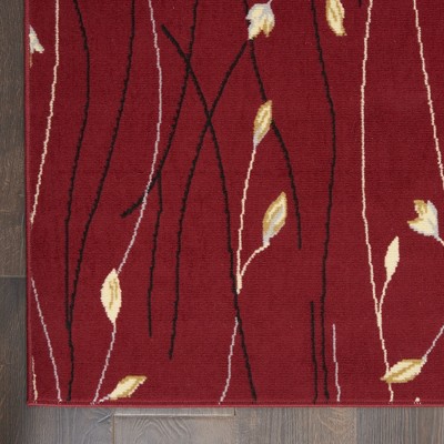 Handmade Red Floral Rectangular Synthetic 5' x 7' Area Rug