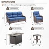 Buenhomino Patio Furniture Set with Fire Pit Table and Swivel Rocking Chairs, 6 Pieces Outdoor Wicker Furniture Set with 6'' Thickened Cushion - 3 of 4