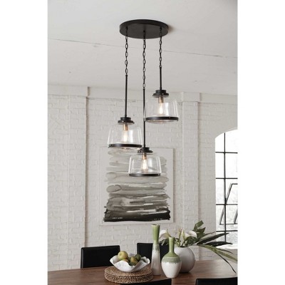 Polished Nickel Mini Drum Pendant with Glass Shade