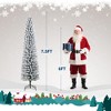 Slim Snow Flocked Christmas Tree - 170 Warm White Lights & 332 Snow Tips, Metal Stand for Christmas Decoration, Home, Office - 2 of 4