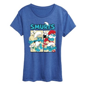 Women's - Smurfs - Grid Short Sleeve Graphic T-Shirt - 1 of 4