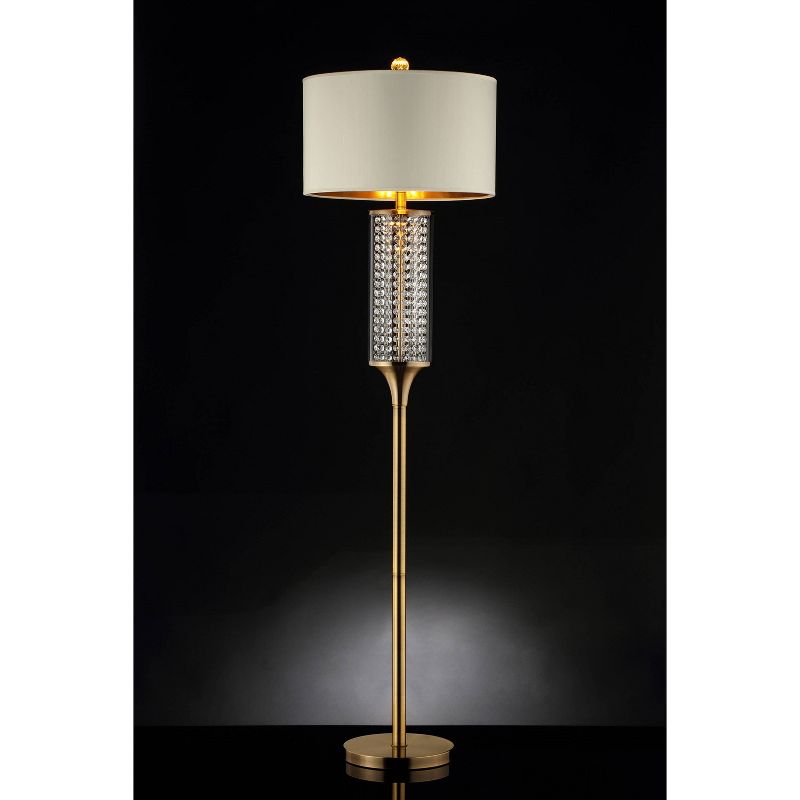 62.25&#34; Traditional Metal Floor Lamp with Crystal Accents White - Ore International, 3 of 6