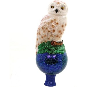 Old World Christmas Glass Blown Owl Tree Topper - 1 of 4