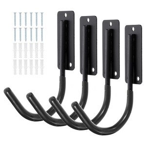 Unique Bargains Heavy Duty Garage Garden Storage Utility J Hooks 4 Pcs - 1 of 4