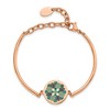 Chisel Stainless Steel Polished Rose IP-plated Enamel Flower Bangle Bracelet - 2 of 3