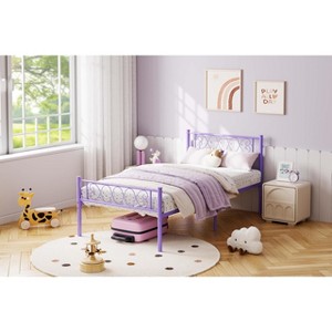 Metal Bed Frame with Headboard and Footboard for Girls and Boys,  Platform Bed Frame - 1 of 4