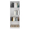 FURNIinspire Decorative Bookshelf Book Shelf Bookcase, Corner Shelf Modern Display Unit With 4 Shelf For Living Room, Study, White, 11.77"*24.7"*71.1" - 2 of 4