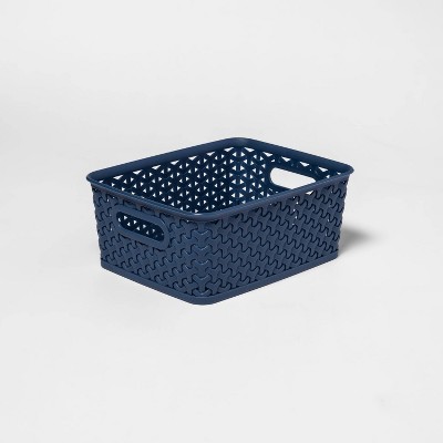 Y-Weave Small Decorative Storage Basket Shallow Blue - Room Essentials™