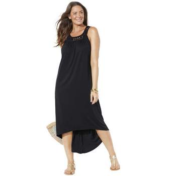 Swimsuits For All Women's Plus Size Tenley Surplice Cover Up Maxi Dress,  10/12 - Anchor : Target