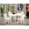 HomeStock 5-Piece Linen White Finish Solid Wood Top - Dining Room Set with Dropleaf (Seats-4) - 2 of 4