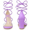 Perphy Women's Lace Up Strappy Clear Strap Chunky Heel Sandals - 2 of 4