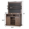 75" Tall Coffee Hutch Cabinet Large Kitchens Storage Pantry Cabinets White Coffee Bar Cabinet Cupboard - 3 of 4