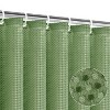 LunaLulinlk Waffle Shower Curtains with 12 Hooks，Green - 3 of 4