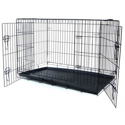 YML 24-Inch 2-Door Heavy Duty Dog Crate Black