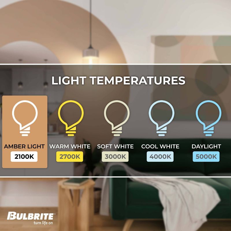 Bulbrite Set of 4 40W T14 Incandescent Dimmable Light Bulbs E26 2200K, 5 of 8