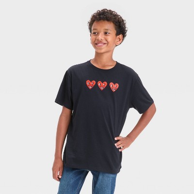 Boys' Keith Haring Heart Smiles Graphic T-Shirt - Black
