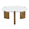 PAGED 23.6" Wooden End Table, Modern Side Table with Wood Grain Veneer, Bedside Table for Living Room, Bedroom - 3 of 4