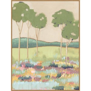 32" x 42" Shades of Trees II by Melissa Wang Framed Canvas Wall Art Print - Amanti Art: Modern Lithograph, Polystyrene Frame - 1 of 4