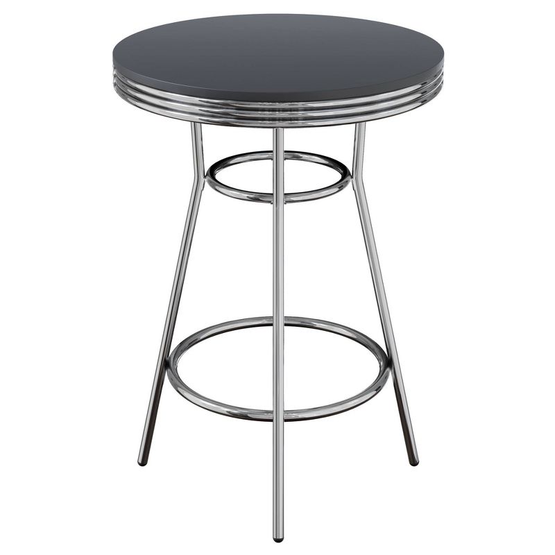 Summit Pub Table Bar Height Wood/Black/Bright Chrome - Winsome, 6 of 9