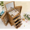 5-Layer Rattan Jewelry Box with Mirror & 4 Drawers, Wooden Organizer Storage for Rings, Earrings, Necklaces & Watches - 3 of 4