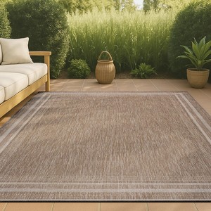 JONATHAN Y Lido Traditional Casual Pinstripe Border Indoor/Outdoor Area Rug - 1 of 4
