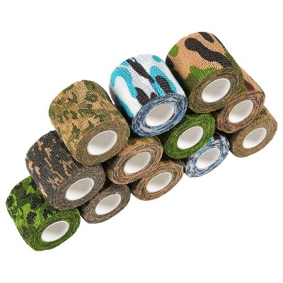 Juvale 12 Pack Self Adhesive Bandage Wraps, Cohesive Tape, Camouflage Design, 2 In x 5 Yard