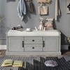 XINGHANZHENXUAN Entryway Storage Bench with 2 Drawers & 2 Cabinets, Shoe Bench with Removable Cushion - 3 of 4