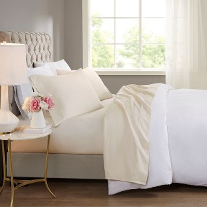 600 Thread Count Cotton Blend Deep Pocket Ultra Soft Fuzzy Sheet Set, Prime Bedding Sets for Bedroom, Cozy Winter Bedding for Luxury Decor Style, Machine Washable Fitted Sheet for Queen / King Size, Xmas Bedding - 1 of 4
