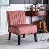 CAVINAS Velvet Upholstered Accent Chair with Minimalist Design,Modern Armless Chairs with Solid Wood Legs for Bedroom,Reading Room,2PC - 4 of 4