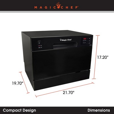 Magic Chef Black Energy Star Countertop Portable Dishwasher