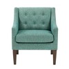 Fabric Upholstery Accent Chair with Button-Tufted Back, Foam Cushions, Reversible Seat and Brown Wood Legs - 2 of 4