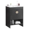 24 Inch Bathroom Vanity, Bathroom Cabinet With Top Sink, 2 Metal Handles, 2 Cabinet Doors, Open Shelve, Freestanding Sink Bathroom Vanity Cabinet - 2 of 4