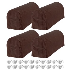 Unique Bargains Stretchy Anti-Slip Sofa Couch Armchair Covers with Pins 4 Pcs - 1 of 4