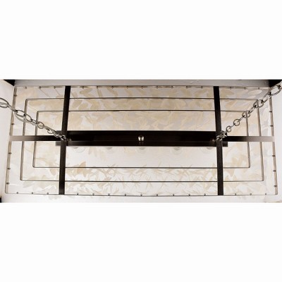 Elsa 36" Satin Nickel Glass Island Pendant Light