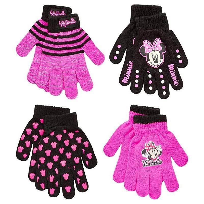 Disney Minnie Mouse Girl 4 Pack Gloves or Mittens Set, Kids Ages 2-7, 1 of 6